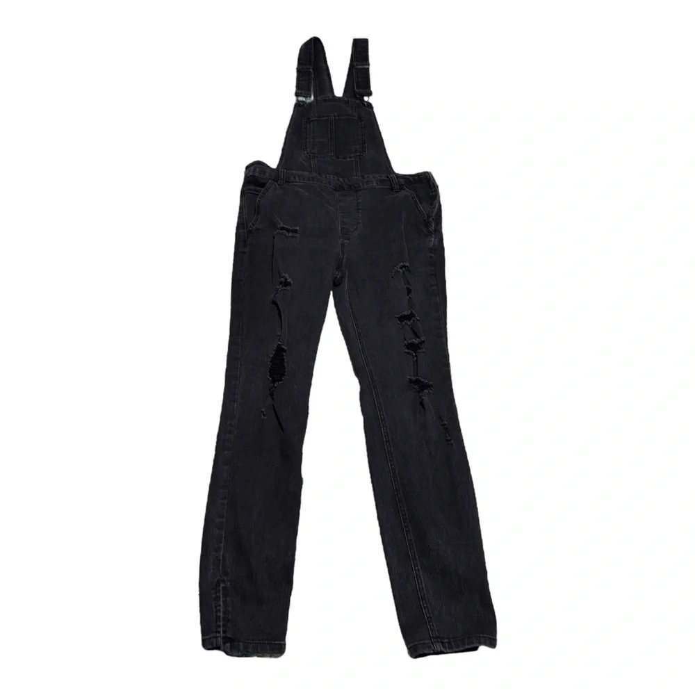 Dollhouse Black Cotton Blend Straight Leg Overalls‎ Women’s 13 33x27.5